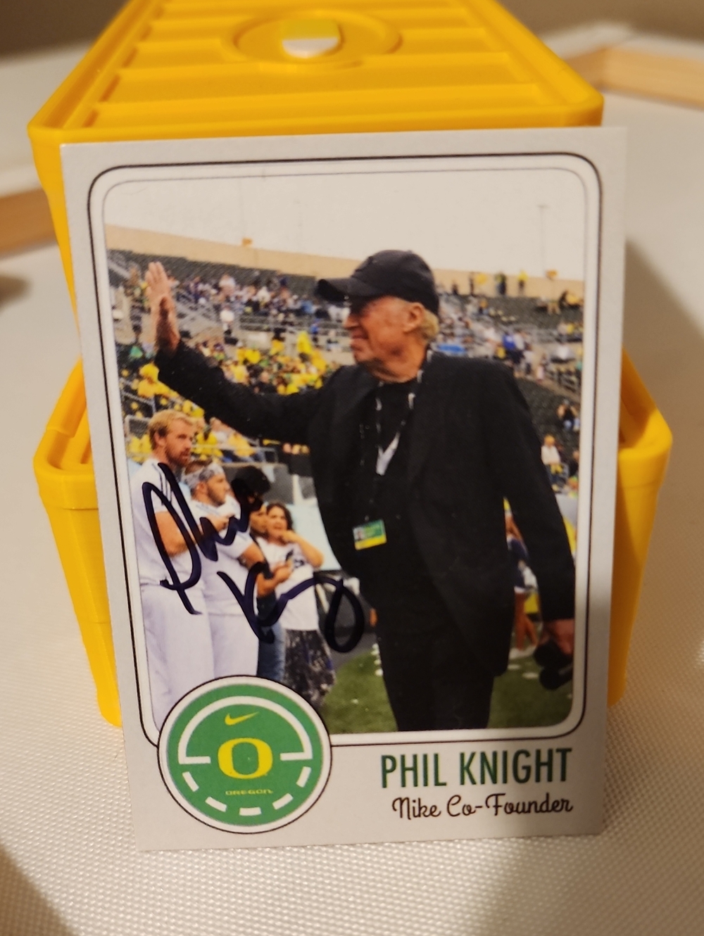 Autographed Phil Knight Signed Oregon Ducks Custom Trading Card Nike Founder